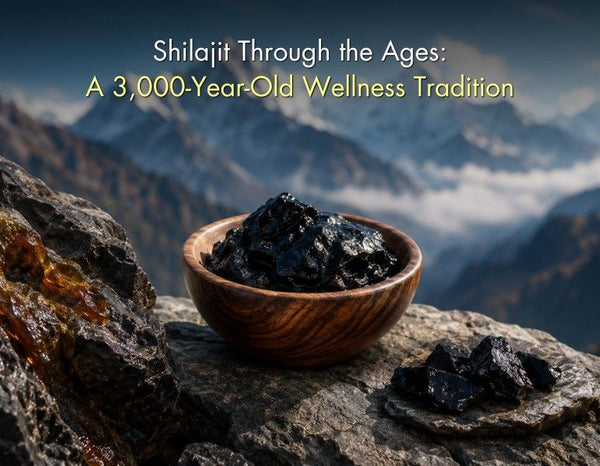 Shilajit Through the Ages: a 3,000-year-old Ayurvedic wellness tradition from the Himalayas.