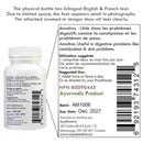 Bottle label with bilingual text and product details on a white background