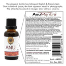 AyuMantra ANU bottle with bilingual English and French text on a white background