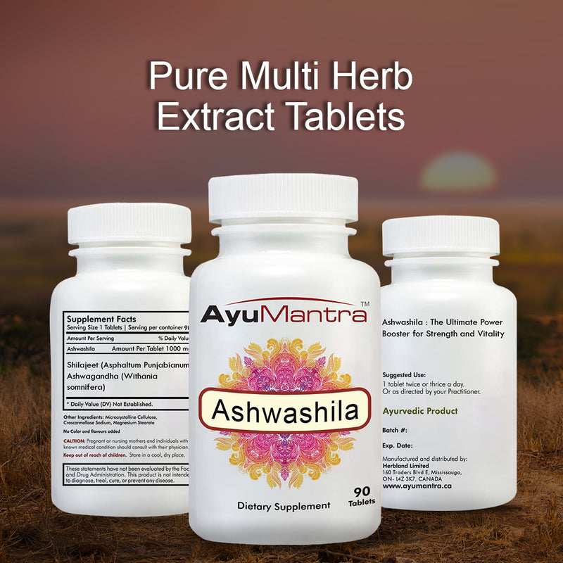 Ashwashila Tablets (Ashwagandha + Shilajit)