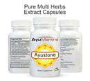 AyuMantra Ayustone dietary supplement capsules on a white background