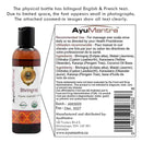 AyuMantra Bhringraj bottle with label showing product details and branding.