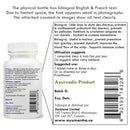 Ayurvedic product label with bilingual text on a white background