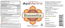 AyuMantra Boswellia dietary supplement label with product image and text.