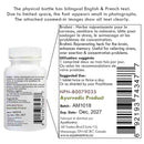 Bottle label with bilingual text and product details on a white background