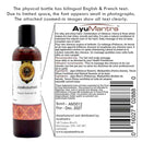 AyuMantra hair care product label with text in English and French.