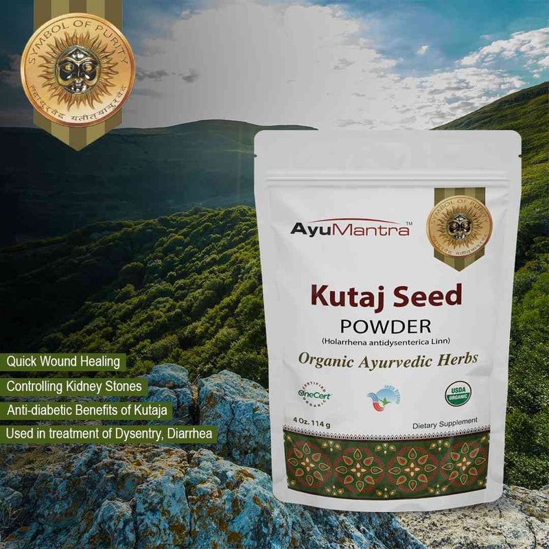 Poudre de graines de Kutaj (Holarrhena antidysenterica)