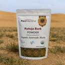 AyuMantra Kutuja Bark Powder package on a desert background