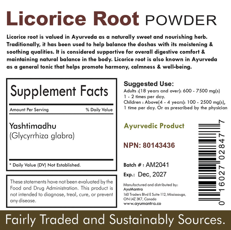 Raíz de regaliz / Polvo de Yastimadhu (Glycyrrhiza glabra)