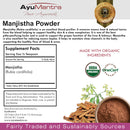 Poudre de Manjistha (Rubia cordifolia)