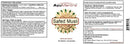 A product label for AyuMantra Safed Musli, showing the brand logo, product name, ingredients, directions, warnings, and NPN number on a white background.