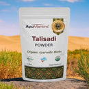 AyuMantra Talisadi Powder packaging with a desert landscape in the background