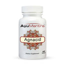 AyuMantra Agnacid dietary supplement bottle on a white background.
