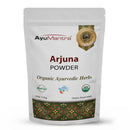 AyuMantra Arjuna Powder packaging on a white background