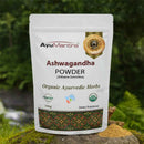 Package of AyuMantra Ashwagandha Powder with a natural background