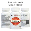 Ayurvedic dietary supplement bottles labeled 'Ayumantara' on a white background.