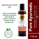 Japakusumadi Oil bottle with label on a white background