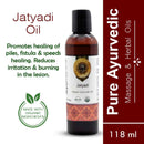 Bottle of Jatyadi Oil with label and text on a white background