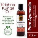 Krishna Kuntal Oil bottle with label on a white background