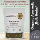 AyuMantra Kutuja Bark Powder packaging on a light gray background