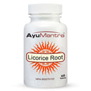 AyuMantra Licorice Root supplement bottle on a white background