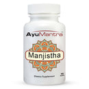 AyuMantra Manjistha dietary supplement bottle on a white background