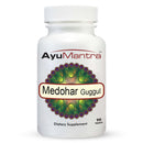 AyuMantra Medohar Guggul dietary supplement bottle on a white background