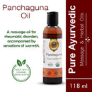 Panchaguna Oil bottle with label on a white background