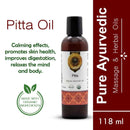 Pitta oil bottle with label on a white background