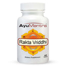 AyuMantra Rakta Vriddhi dietary supplement bottle on a white background