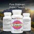 AyuMantra Shatavari dietary supplement bottles with mountainous background