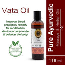 Vata oil bottle with label and text on a white background