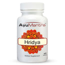 Front view of Ayumantra Hridya tablets dietary supplement bottle on a plain white background