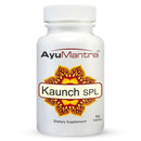 Front view of AyuMantra Kaunch SPL tablets bottle, highlighting the kaunch tablets label and 90 count.