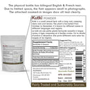 A pouch of Kutki Powder next to a zoomed-in label showing supplement facts and botanical information for Picrorhiza kurrooa.