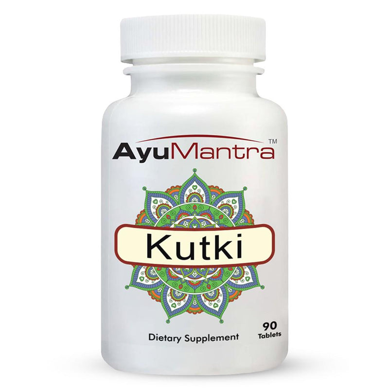 AyuMantra Kutki dietary supplement bottle on a white background