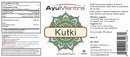 Detailed Ayurvedic label for Kutki Tablets, a natural solution for liver function and immune system boost.