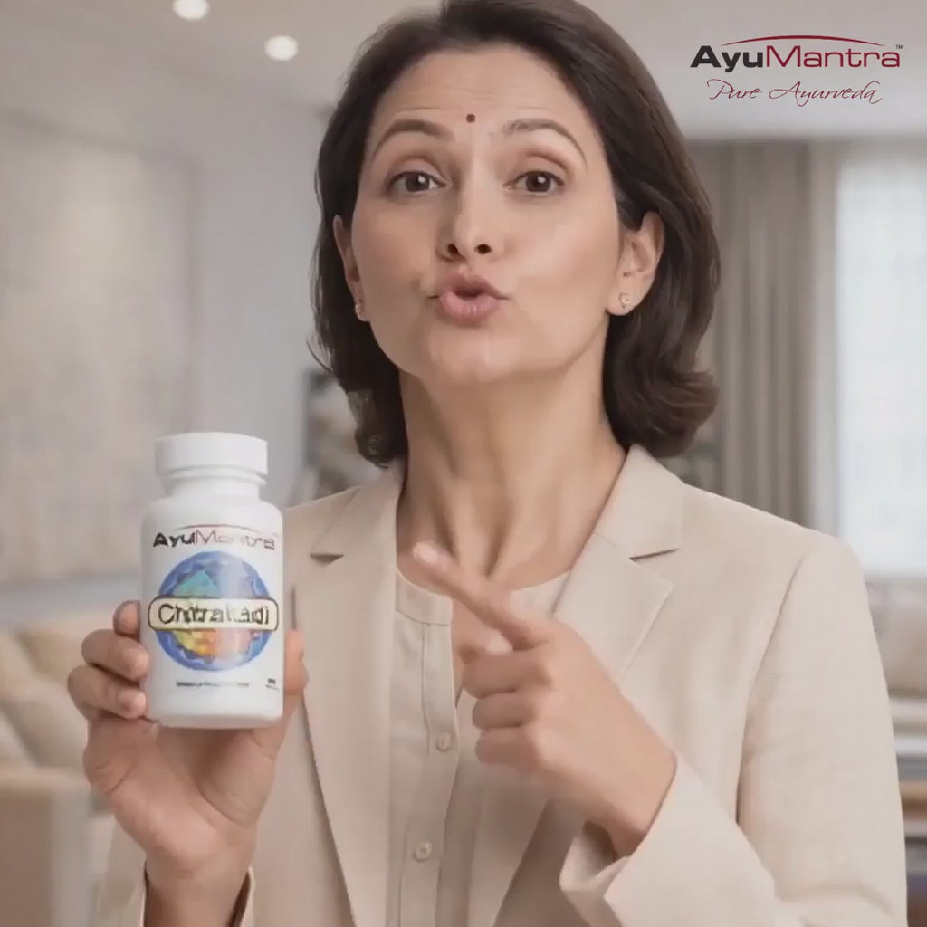 Chitrakadi Vati Tablets video, daily digestive support to improve metabolism, remove toxins, and give relief bloating after meals.