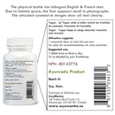 Back of a white bottle with text and labels, including product details and branding.